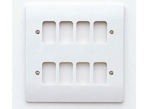 MK GRID PLUS K3638WHI White 8 Module Frontplate