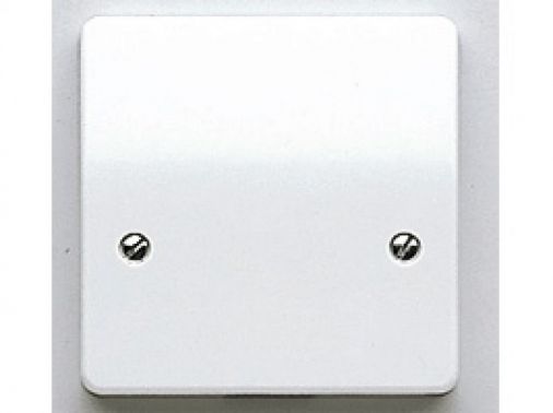 MK K3827WHI White Plastic 1 Gang Blank Plate, 86x86mm, 60.3mm Fixing Centres