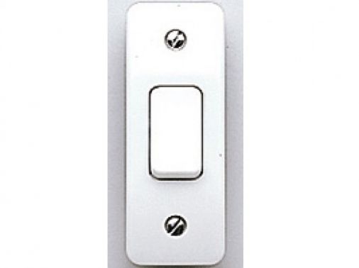 MK K4841WHI White Plastic 1 Gang 2 Way Architrave Switch 10A, 86x32mm
