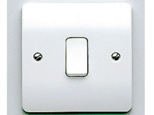 MK K4870WHI White Plastic 1 Gang 1 Way Plateswitch 10A, 86 x 86mm, 60.3mm Fixing Centres