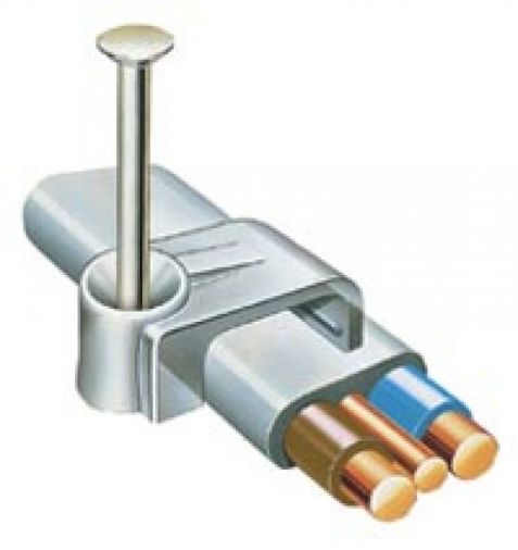 Tower Flat Twin & Earth Cable Clip 16mm Grey (100 Pack)
