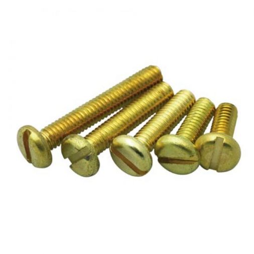 Brass Pan Head Machine Screws M4 x 20mm, Pack of 100, Brass Finish