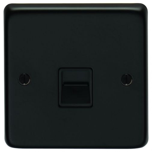 Eurolite MB1MB Metal Matt Black Master Telephone Socket 1 Gang