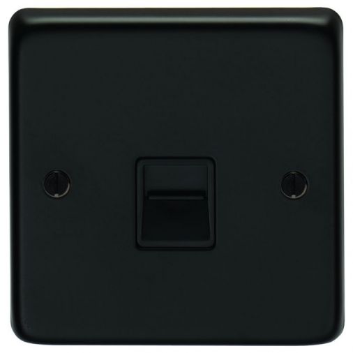 Eurolite MB1SLB Metal Matt Black Slave Telephone Socket 1 Gang