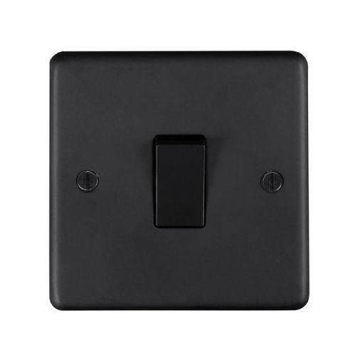 Eurolite MBINTB Metal Matt Black Intermediate Switch 1 Gang