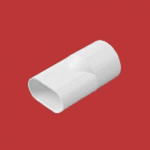 White PVC Oval to Round Adaptor 20mm, Finish: Gloss, Material: PVC