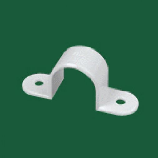 White PVC Strap Saddle 20mm, Finish: Gloss, Material: PVC