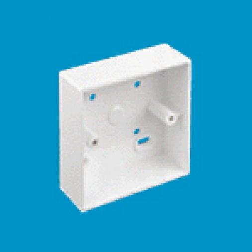 Marshall Tufflex MSSB10WH 1 Gang Surface Mounted PVC Back Box with Square Corners, 32mm