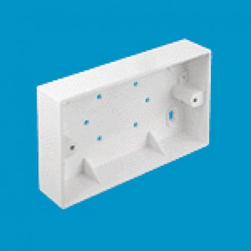 Marshall Tufflex MSSB11WH 2 Gang Surface Mounted PVC Back Box with Square Corners, 32mm