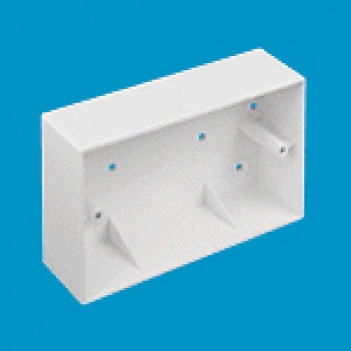 Marshall Tufflex MSSB23WH 2 Gang Surface Mounted PVC Back Box with Square Corners, 44mm