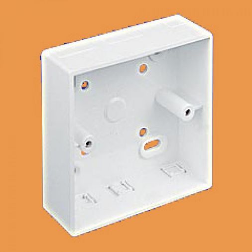 Marshall Tufflex MSSB35WH 1 Gang Mini Trunking Mounting Box with Square Corners, 32mm, PVC, White Finish