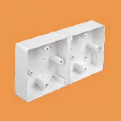 Marshall Tufflex MSSB82WH Dual Mini Trunking Mounting Box with Radius Corners, 32mm, PVC, White