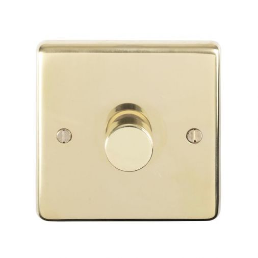 Eurolite PB1D400 Metal Polished Brass Incandescent Dimmer Switch 1 Gang