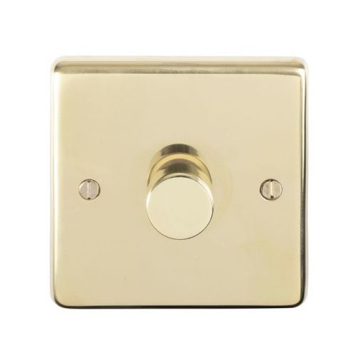 Eurolite PB1DLED Metal Polished Brass Dimmer Switch 1 Gang