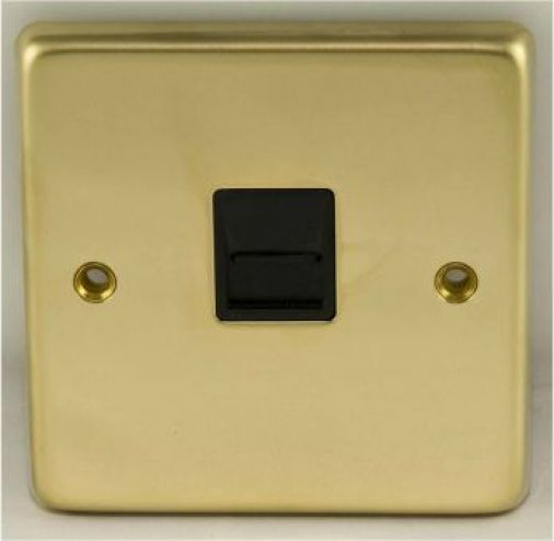 Eurolite PB1MB Metal Polished Brass Master Telephone Socket 1 Gang