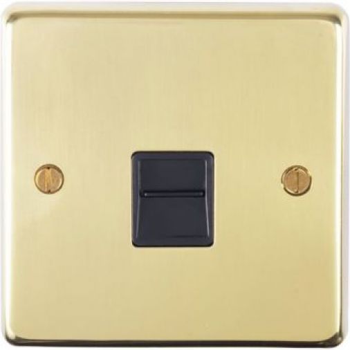 Eurolite PB1SLB Metal Polished Brass Slave Telephone Socket 1 Gang