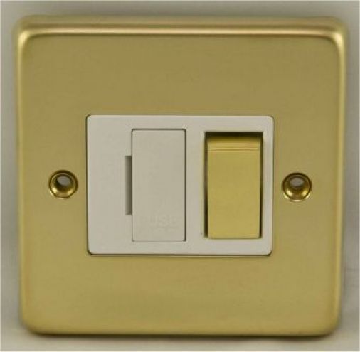 Eurolite PBSWFPBW Metal Polished Brass Switched Fused Spur