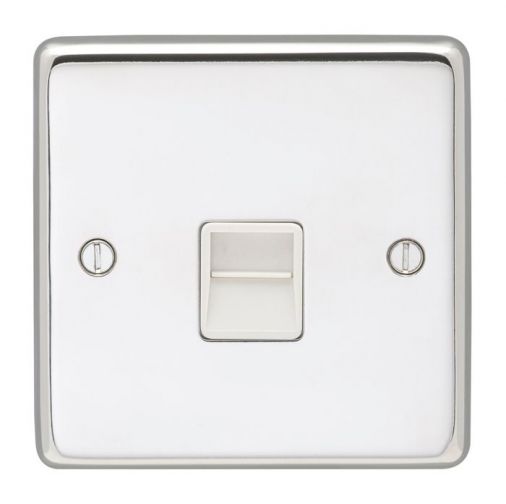 Eurolite PSS1MW Metal Polished Stainless Steel Master Telephone Socket 1 Gang