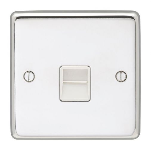 Eurolite PSS1SLW Metal Polished Stainless Steel Slave Telephone Socket 1 Gang