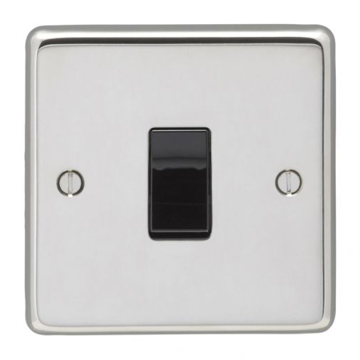Eurolite PSS20ASWB Metal Polished Stainless Steel Rocker Switch 1 Gang