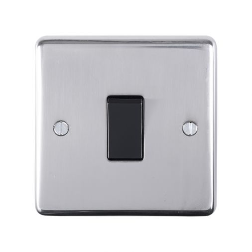 Eurolite PSSINTB Metal Polished Stainless Steel Intermediate Switch 1 Gang