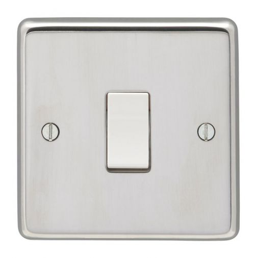Eurolite PSSINTW Metal Polished Stainless Steel Intermediate Switch 1 Gang