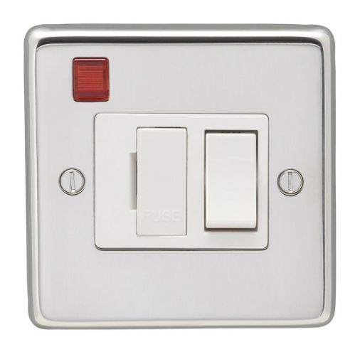 Eurolite PSSSWFNW Metal Polished Stainless Steel Switched Fused Spur