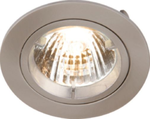 Recessed Fixed Twist & Lock Downlight - Brushed Chrome Finish, Die Cast Aluminium, GU10/MR16 Lampholder, 70mm Cut Out, 79mm Diameter, 90mm Height