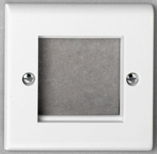 Deta S1422 Two Module Data Plate, White Plastic, 86mm x 86mm