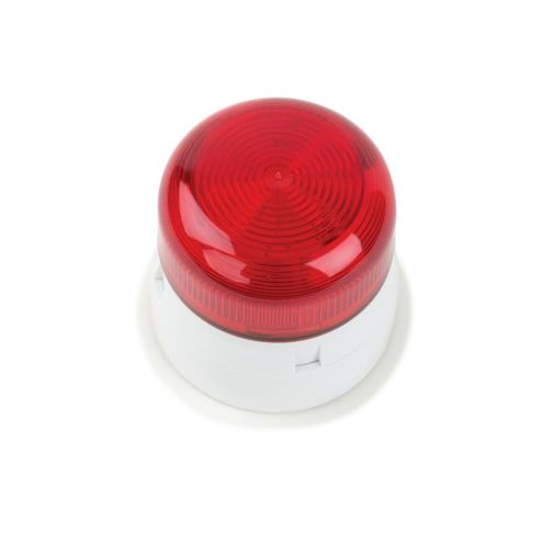 Red Mains Powered Strobe Light, Activated via Relay Module, Indoor/Outdoor, 85mm x 81mm.