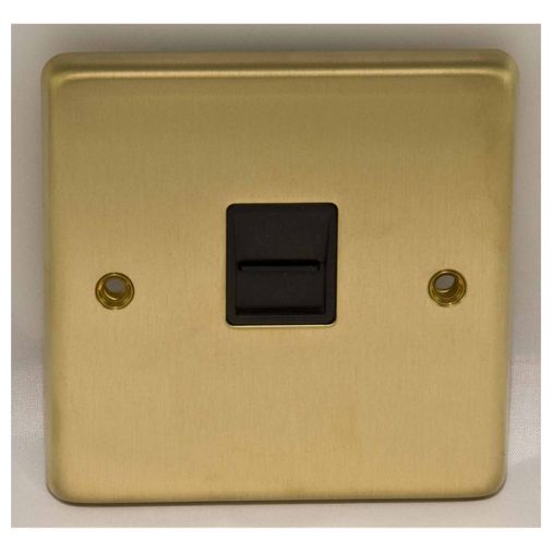 Eurolite SB1MB Metal Satin Brass Master Telephone Socket 1 Gang