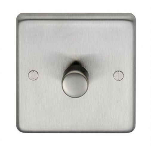 Eurolite SSS1D400 Metal Satin Stainless Steel Incandescent Dimmer Switch 1 Gang