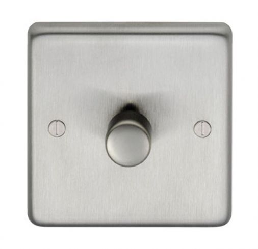 Eurolite SSS1DLED Metal Satin Stainless Steel Dimmer Switch 1 Gang