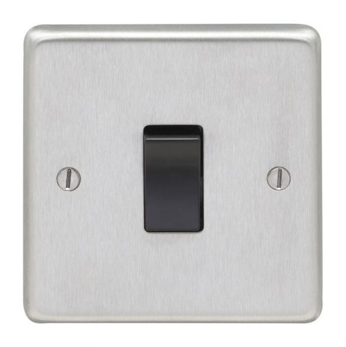 Eurolite SSSINTB Metal Satin Stainless Steel Intermediate Switch 1 Gang