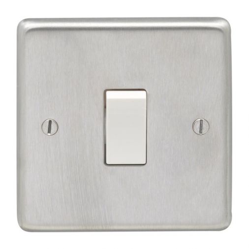 Eurolite SSSINTW Metal Satin Stainless Steel Intermediate Switch 1 Gang