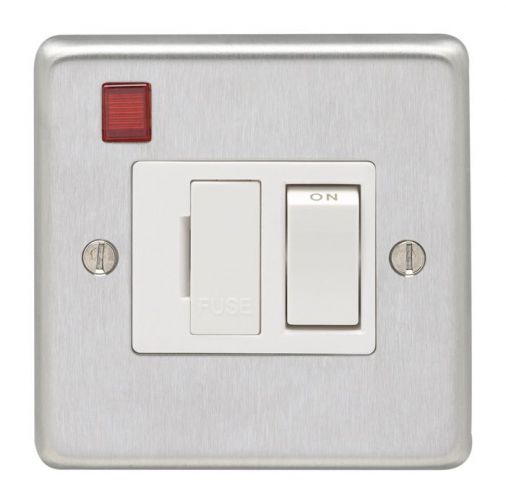 Eurolite SSSSWFNW Metal Satin Stainless Steel Switched Fused Spur