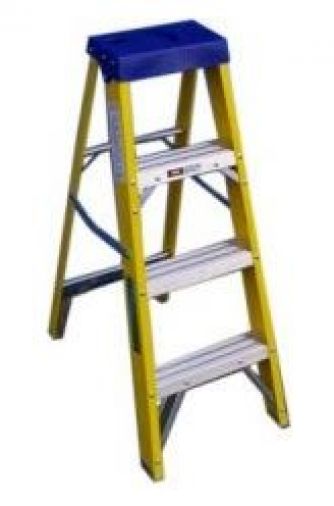 Heavy-Duty Non-Conductive Fibreglass Steps, 8 Aluminium Treads, 2.44m (8') Height, 150kg Max Load, EN 131/BS 2037
