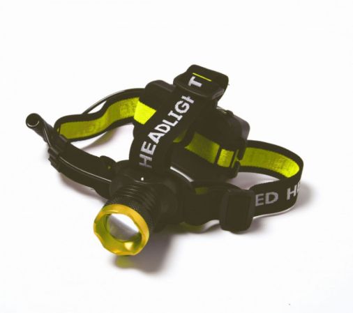 200 Lumen LED Head Torch, High Power Cree XM-L T6, 3 Modes, Rapid Slide Focus, Plano-Convex Lens, Aluminium Body, 90 Deg Swivel, IPX4 Water & Dirt Res