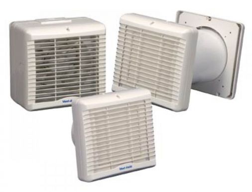 Single Speed Axial Panel Fan, Timer, Electric Shutters, 150mm/6", 230V