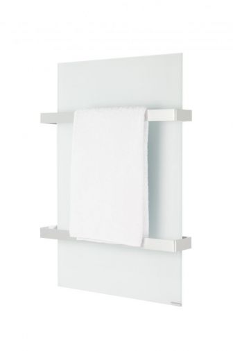 500W Select XL White Glass Towel Rail, 25x1000x600mm