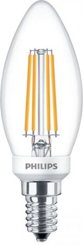 Philips 5W LED Filament Candle Clear, Warm White, E14 (SES), Dimmable, 470 Lumens
