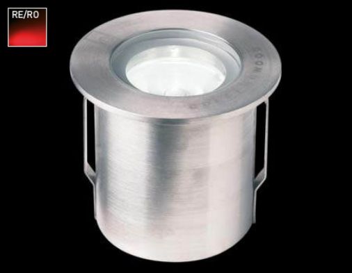 1W Mini LED Ground Light Stainless Steel, Red LED, IP68, 38 Deg Beam Angle