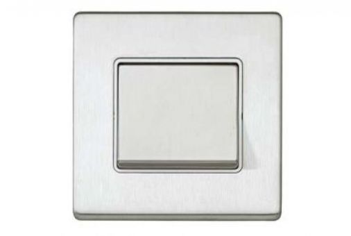MK K23473BSSW 1G 20A SP 2 Way Wide Switch, Brushed Stainless Steel, Screwless, No Insert