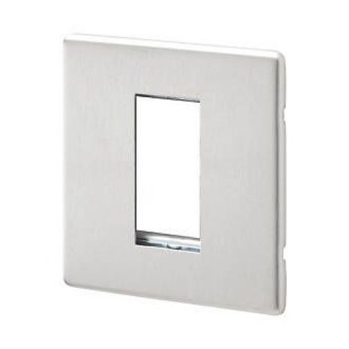 MK K24181BSS Euro Data Plate, Brushed Stainless Steel, Screwless, 4mm Slim Profile