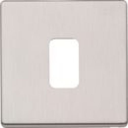 MK K24331BSS 1 Module Grid Plate + Frame, Brushed Stainless Steel, Screwless, No Insert